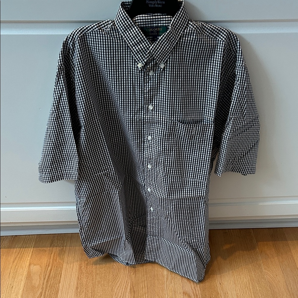 Colours by Alexander Julian Men’s Black and White Checkered Short Sleeve Shirt